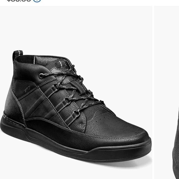 Men's Black High-Top Sneakers - Picture 1 of 8